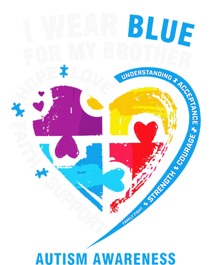 Puzzle heart I Wear Blue For My Brother Autism Awareness T-Shirt