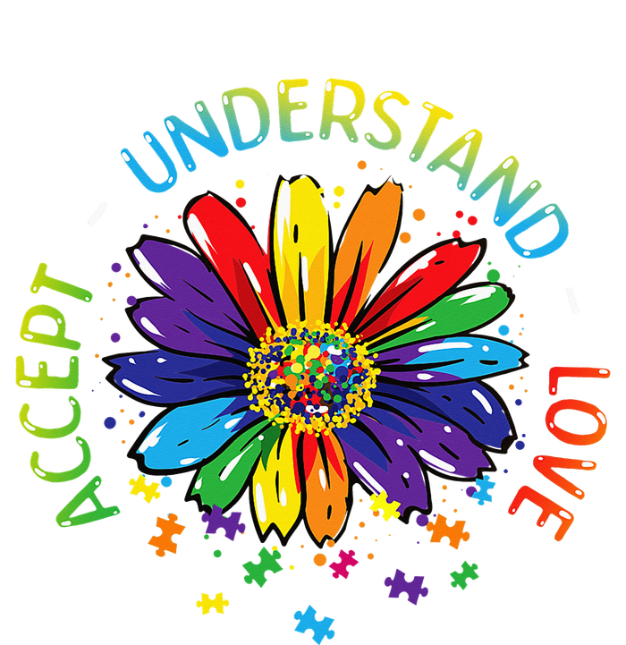 Autism Awareness Accept Understand Love Rainbow ASD Flower Insulated Varsity Jacket