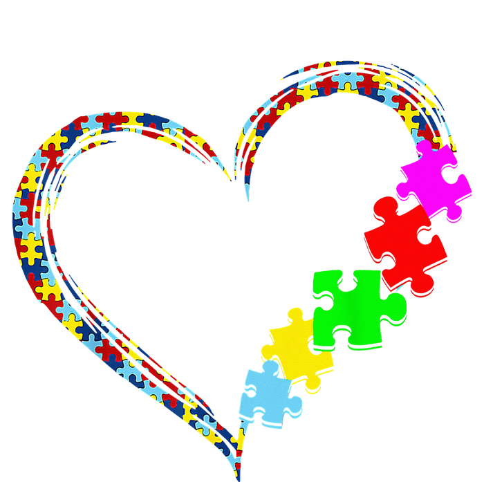 Autism Awareness Love Heart Puzzle Piece Valentines Day Women's T-Shirt