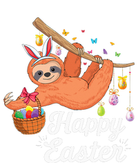 Happy cute sloth with Bunny ears & Egg Hunting Easter sloth V-Neck T-Shirt