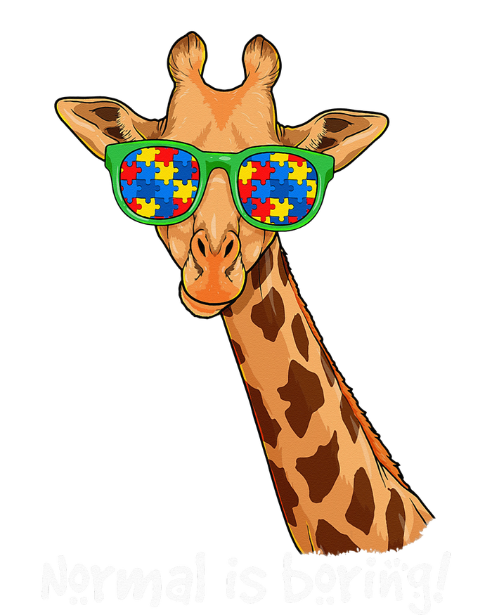 Hipster Giraffe Glasses Normal is Boring Autism Awareness Sustainable Bucket Hat