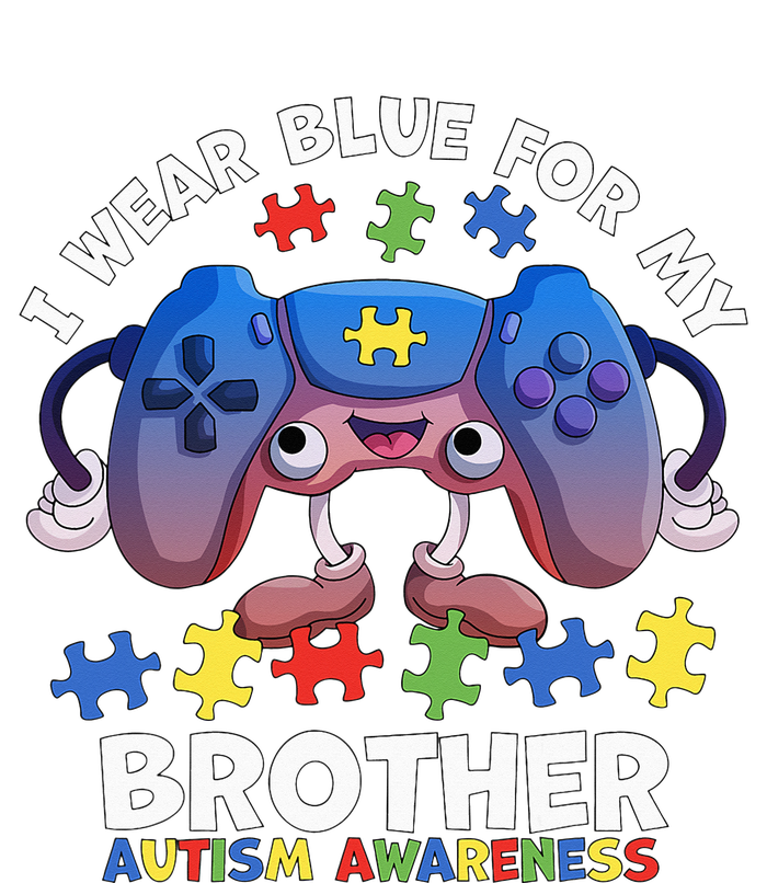 I Wear Blue For My Brother Autism Awareness Video Game Performance Fleece Hoodie