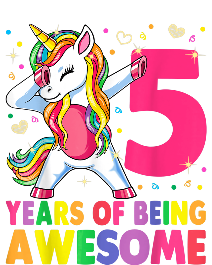 5 Years Old Unicorn Dabbing 5th Birthday Girl Unicorn Party Grommeted Golf Towel