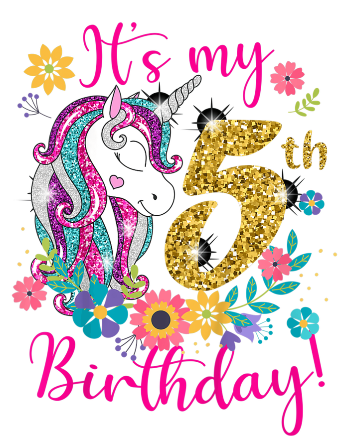 K.i.d.s It's My 5th Birthday Unicorn Lover Funny Birthday Girls Kids T-Shirt