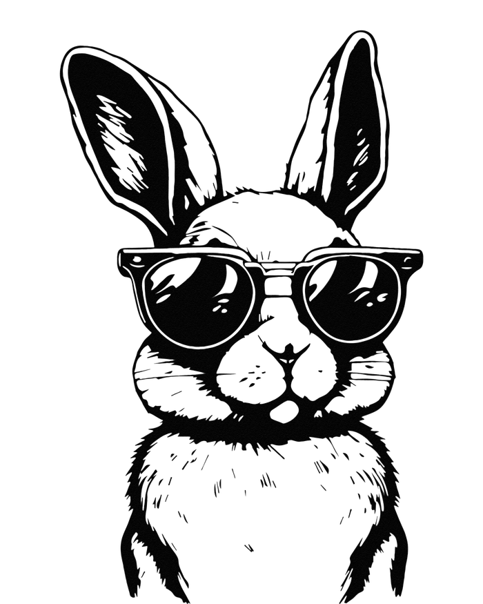 Bunny Face With Sunglasses For Easter Day Youth Performance Sprint T-Shirt