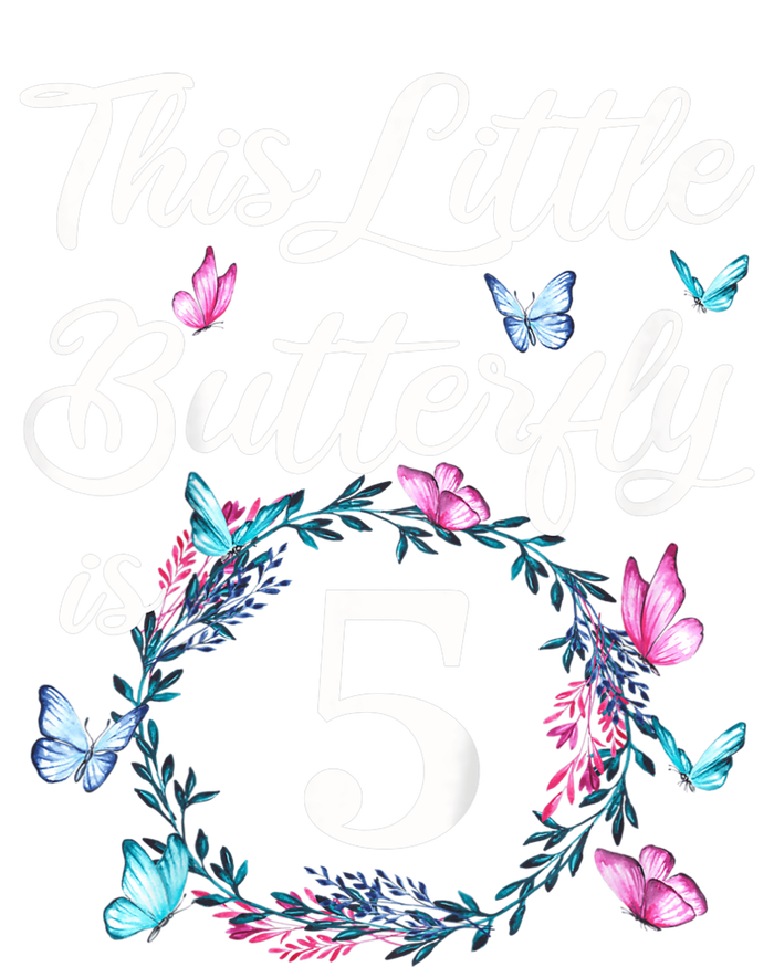 K.i.d.s 5th Birthday This Little Butterfly Is 5 Years Old Toddler Zip Fleece Hoodie