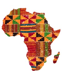 Black History Month Shirts Cool Africa Map Kente Cloth Gift African Lover T-Shirt