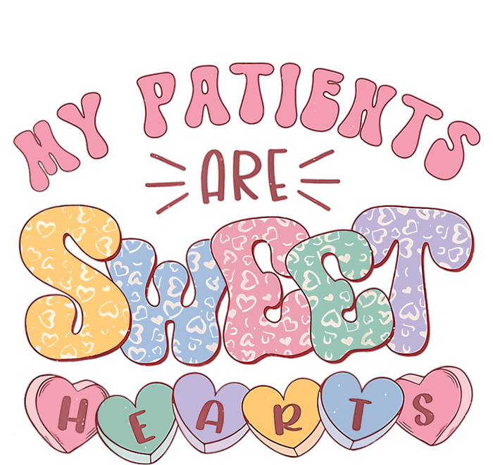 Retro Valentine's Day Nurse My Patients Are Sweet Hearts CNA Striped Beanie with Solid Band