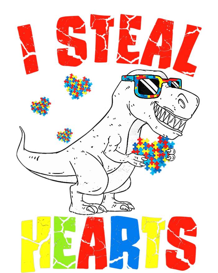 I Steal Hearts Dinosaur Autism Awareness Boy Women's T-Shirt