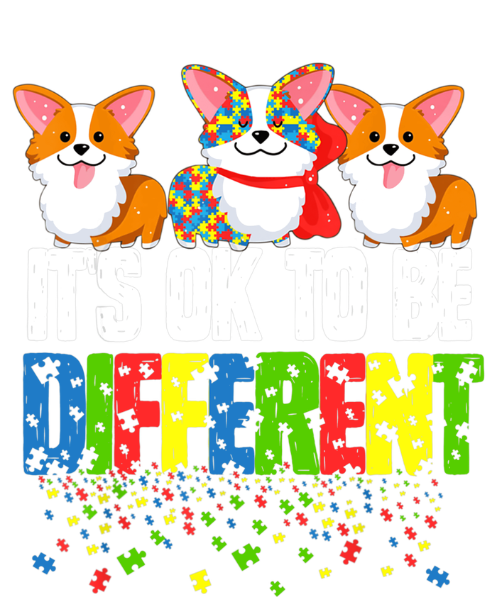 Autism Awareness Day Corgi, It's Ok To Be Different High Crown Mesh Back Trucker Hat