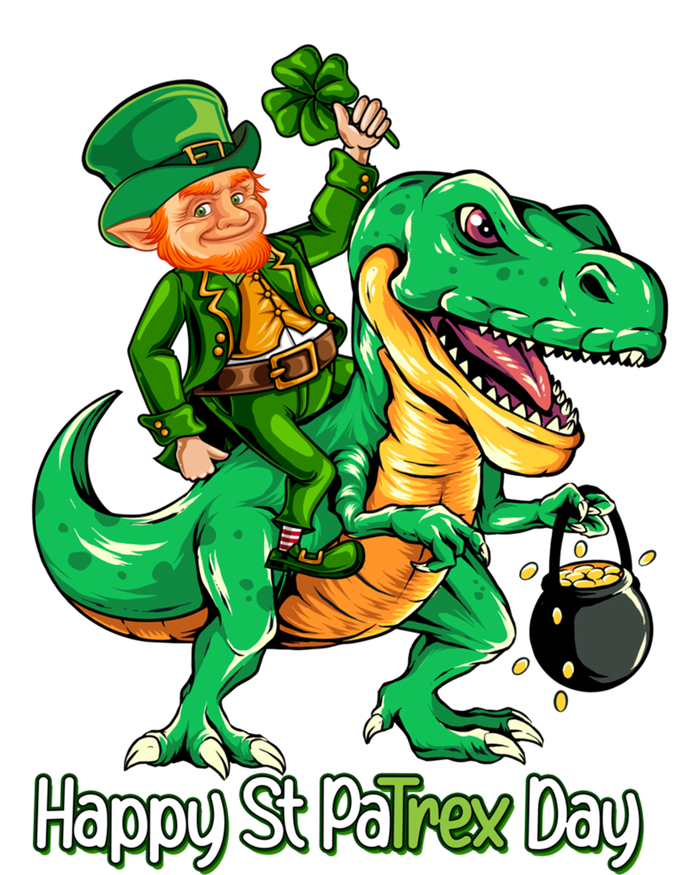 St Patricks Day Shirts Leprechaun Riding Dinosaur Gift Women's Racerback Tank