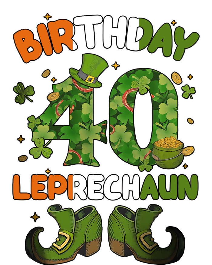 St Patricks 40 Birthday Leprechaun Lucky One Birthday 40th Birthday 40 Years Old Men's Origin Performance Pique Polo