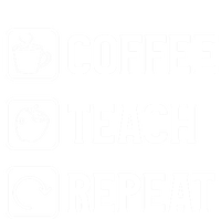 Coffee Teach Repeat Caffeine Lover Teacher Meaningful Gift Pom Pom 12in Knit Beanie