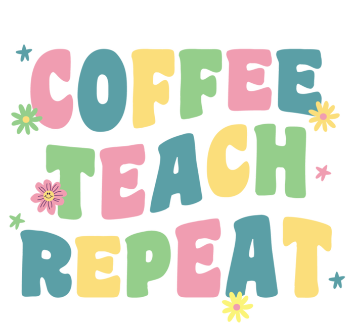 Coffee Teach Repeat Retro Groovy Back To School Teacher Gift Valucap Bio-Washed Visor