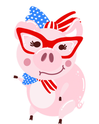 Cool American Pig Funny Pet Piggy United States Flag Gift Women's Long Sleeve Flannel Pajama Set 