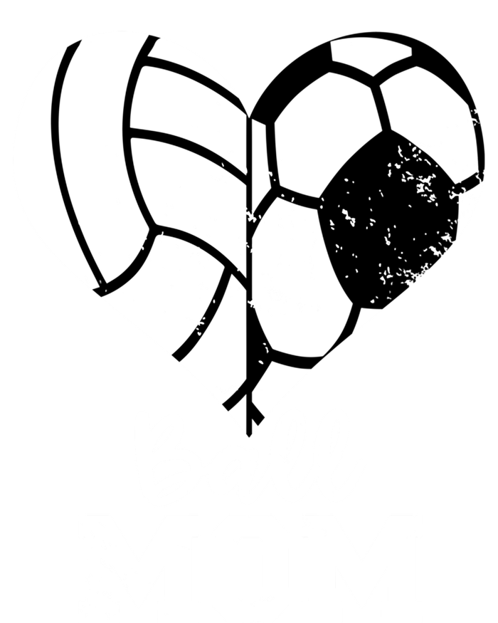 Ball Mom Heart Funny Soccer Volleyball Mom Gift Premium Hoodie