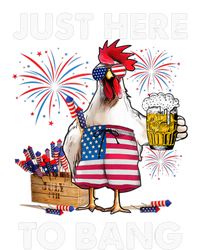 Just Here To Bang USA Flag Funny 4th Of July Chicken Beer Ladies PosiCharge Competitor Racerback Tank