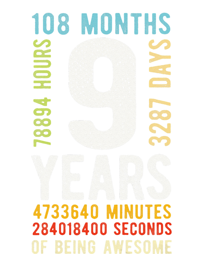 9th Birthday 9 Years Old Vintage Retro 108 Months T-Shirt