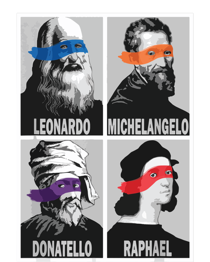 Renaissance Ninja Artists Poster Style Pop Art Valucap Bio-Washed Visor