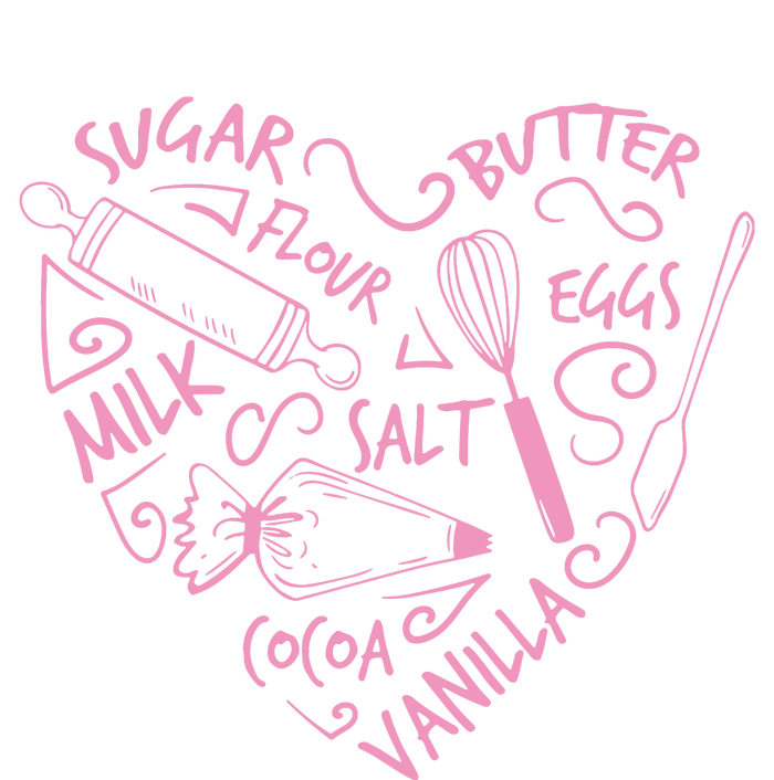 Baking Love Sugar Butter Flour Heart Cake Pastry Chef Baker Women's Perfect Tri Tunic Long Sleeve Shirt