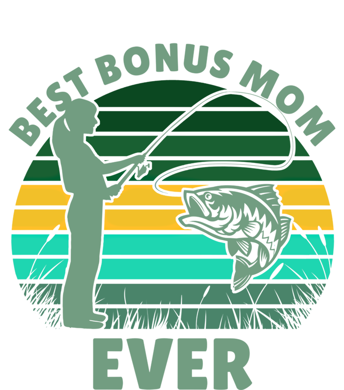 Best Bonus Mom Ever Fishing Cute Gift Women's V-Neck T-Shirt