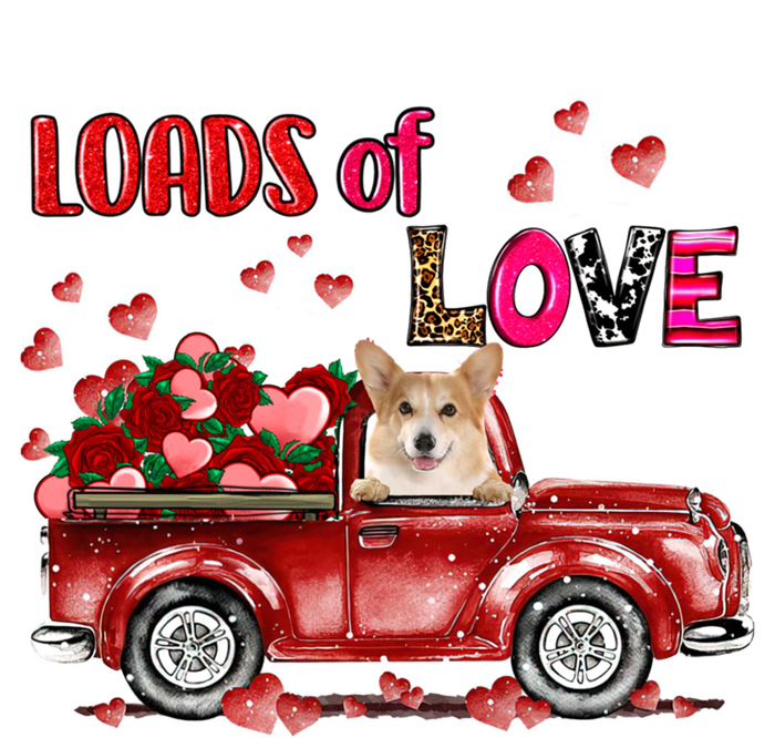 Cute Corgi Dog Driving Red Truck Happy Valentine's Day Gift T-Shirt