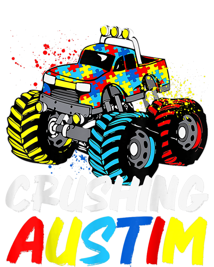 Monster Truck Crushing Austim Shirt Autism Awareness Tall Long Sleeve T-Shirt