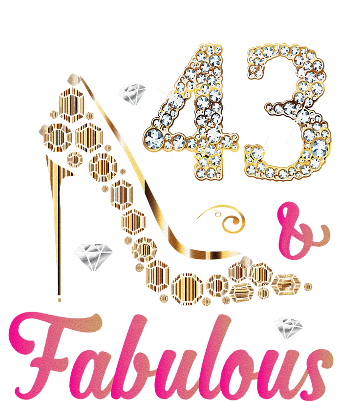 43 And Fabulous Funny 43th Birthday Cute Gift Beautiful Fun Youth Performance Sprint T-Shirt