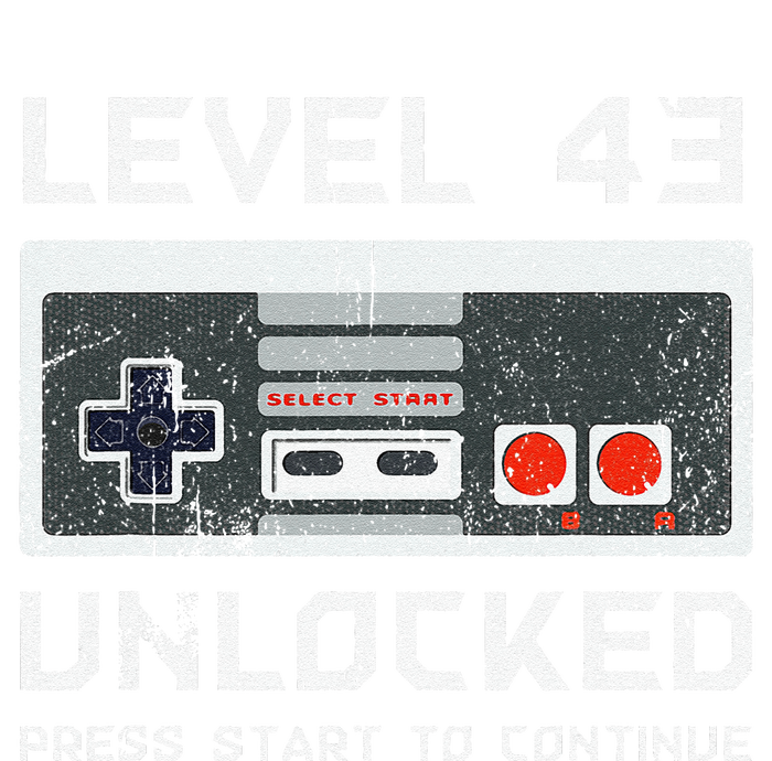 43 Year Old FortyThree Birthday Gift Level 43 Unlocked Game T-Shirt