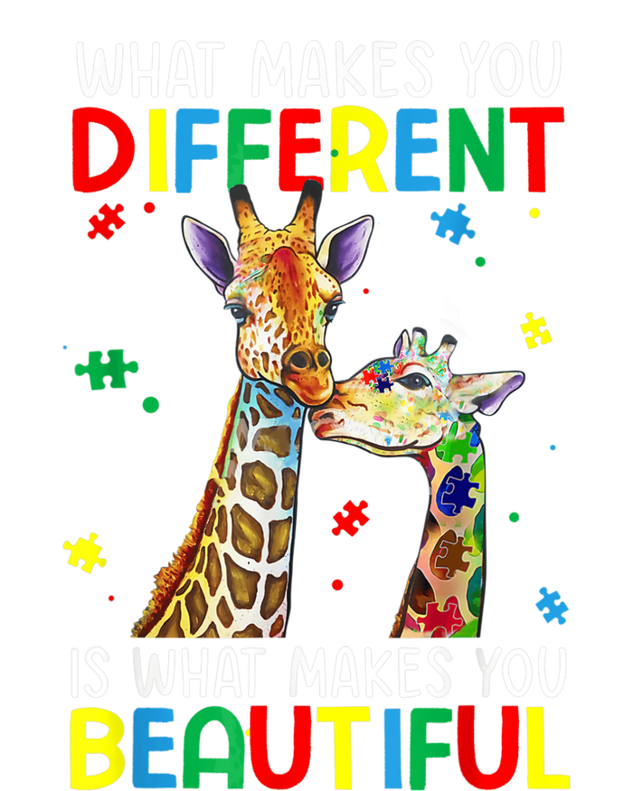 Different Beautiful Autism Awareness Puzzle Piece Giraffe T-Shirt