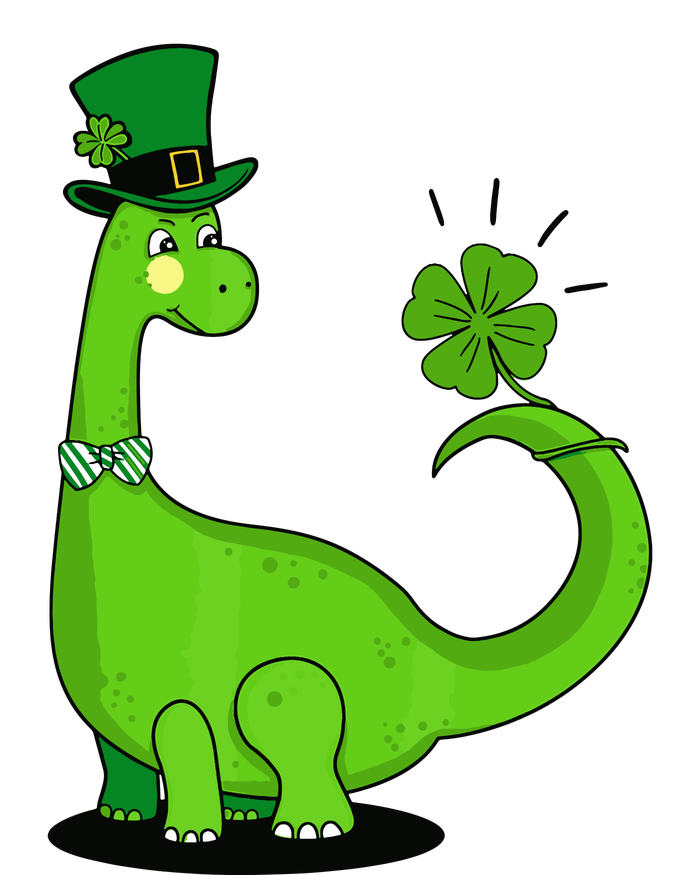 Green Dino With A FourLeaf Clover Tail: St. Patrick's Day Coaster