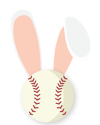 Easter Rabbit Bunny Ears Baseball Sports Holiday Gift Ceramic Bell Ornament