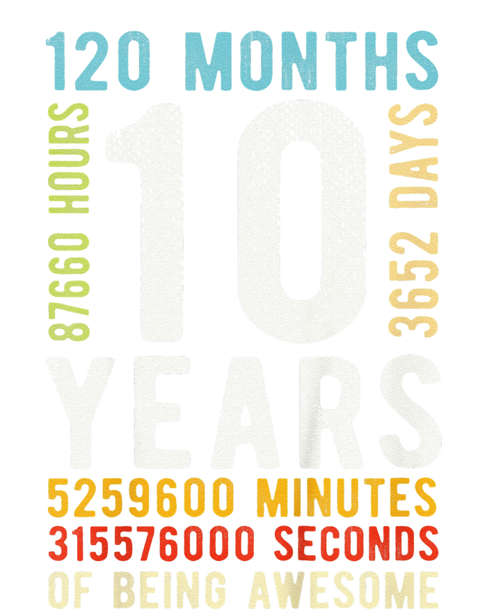 Funny 10th Birthday 10 Years Old Vintage Retro 120 Months T-Shirt