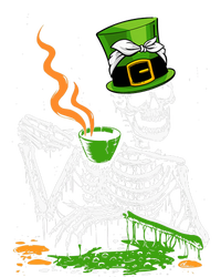 Irish Skeleton Drinking Coffee St Patricks Day Funny Bones T-Shirt