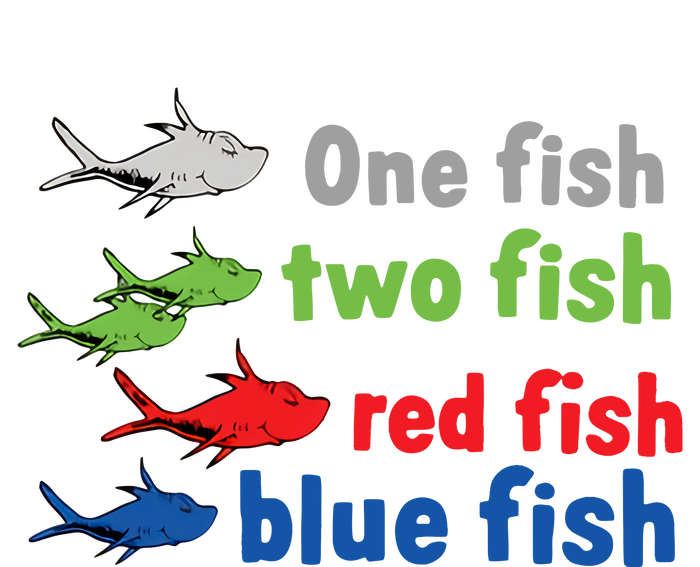 One Fish Two Fish Red Fish Blue Fish Teacher Reading Week Knit Cap Winter Beanie