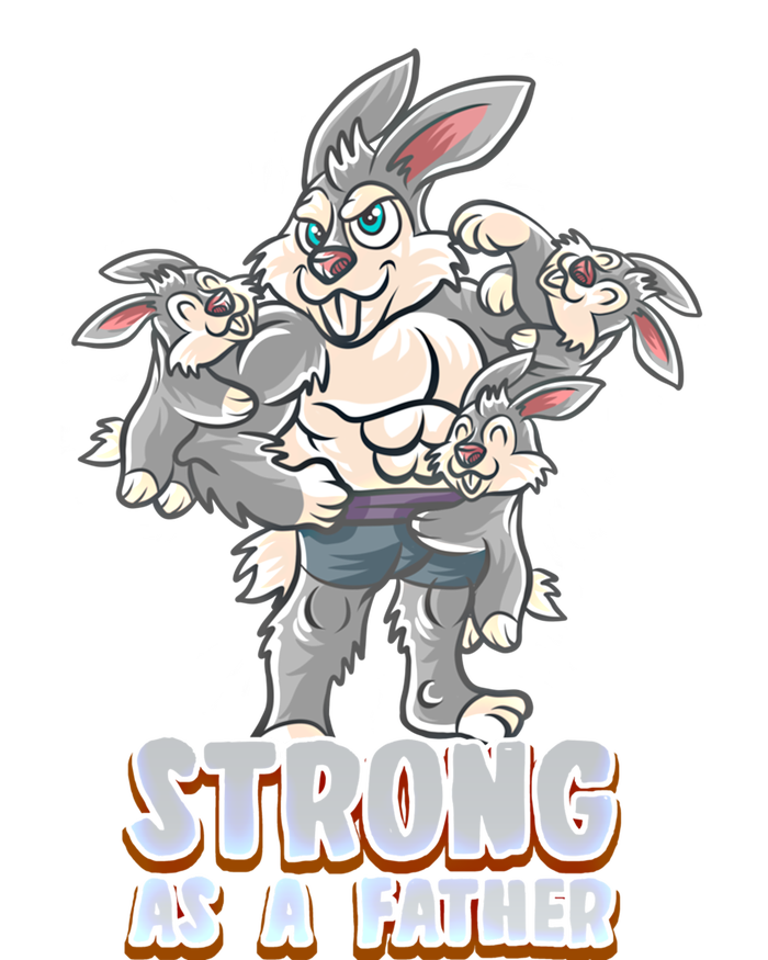 Bunny Dad Strong As A Father Daddy Rabbit Papa Father's Day Great Gift Long Sleeve Shirt