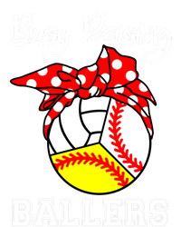 Busy Raising Ballers Funny Baseball Softball Volleyball Mom Gift T-Shirt