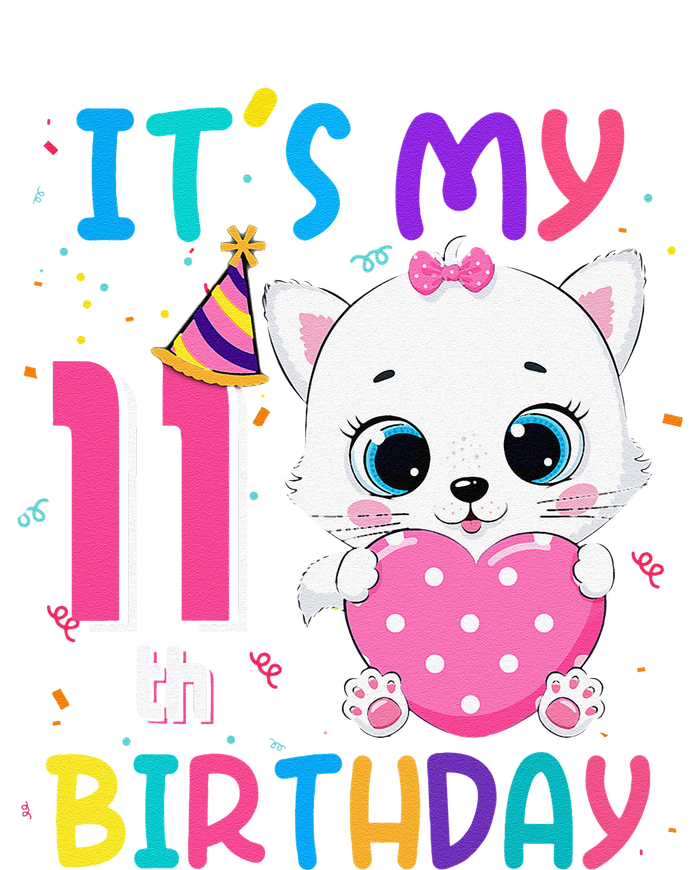 It's My 11th Birthday Funny Cat Birthday 11 Year Old Toddler T-Shirt