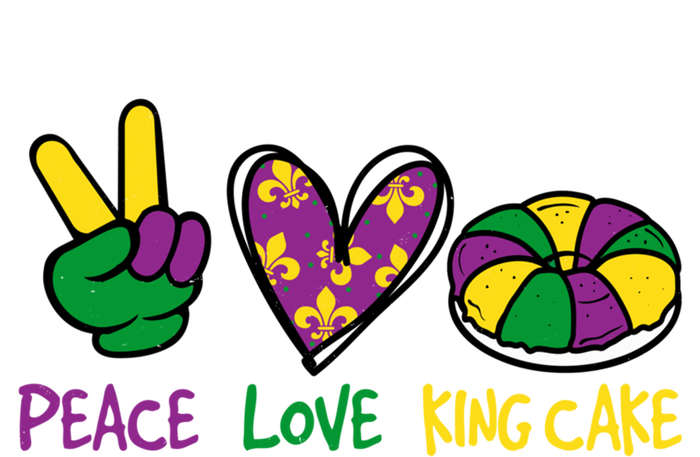 Funny Mardi Gras Festival Party Peace Love King Cake Gift T-Shirt