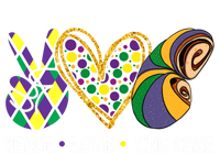 Funny Mardi Gras Festival Peace Love King Cake Party Gift V-Neck T-Shirt