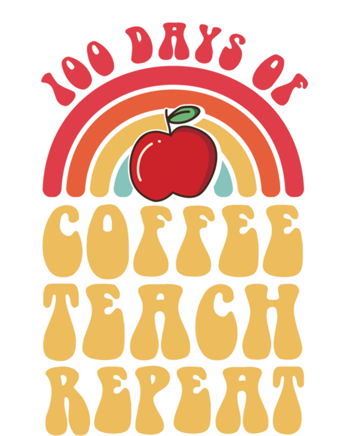 Groovy 100 Days Of Coffee Teach Repeat Retro Gift Women's Racerback Tank