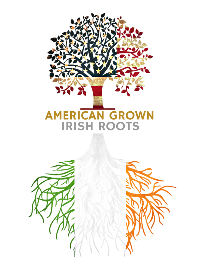 American Grown Irish Roots Ireland And Usa Flags Gift T-Shirt