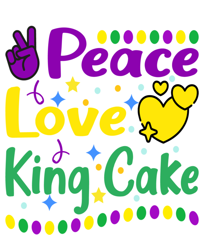 Happy Mardi Gras King Cake Peace Love Gift Kids Long Sleeve Shirt