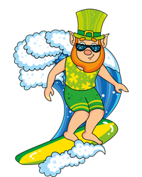 Hawaiian Leprechaun St Patricks Day Surfing Leprechaun Cute Gift T-Shirt