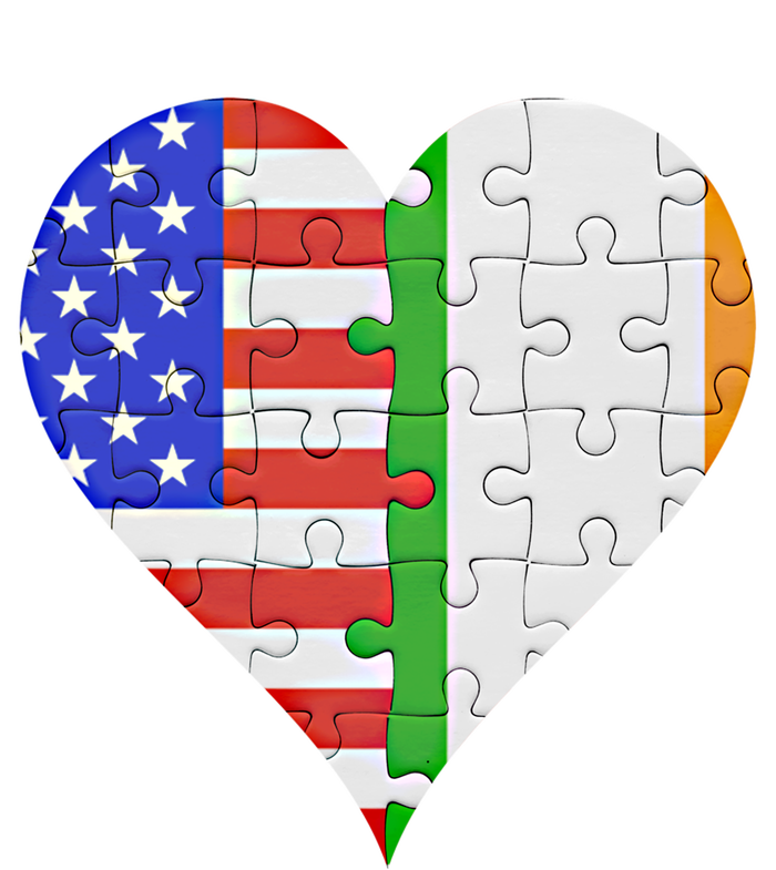 American Irish Flag Heart Meaningful Gift T-Shirt