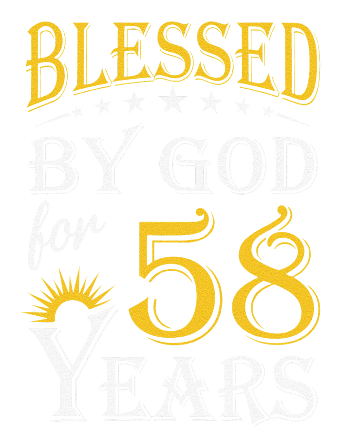 Vintage Blessed By God For 58 Years Happy 58th Birthday Drawstring Bag