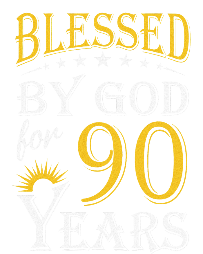 Vintage Blessed By God For 90 Years Happy 90th Birthday T-Shirt