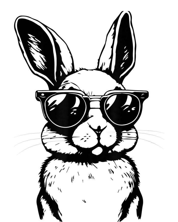 Bunny Face With Sunglasses For Boy  kid Happy Easter Day Women's Crop Top Tee