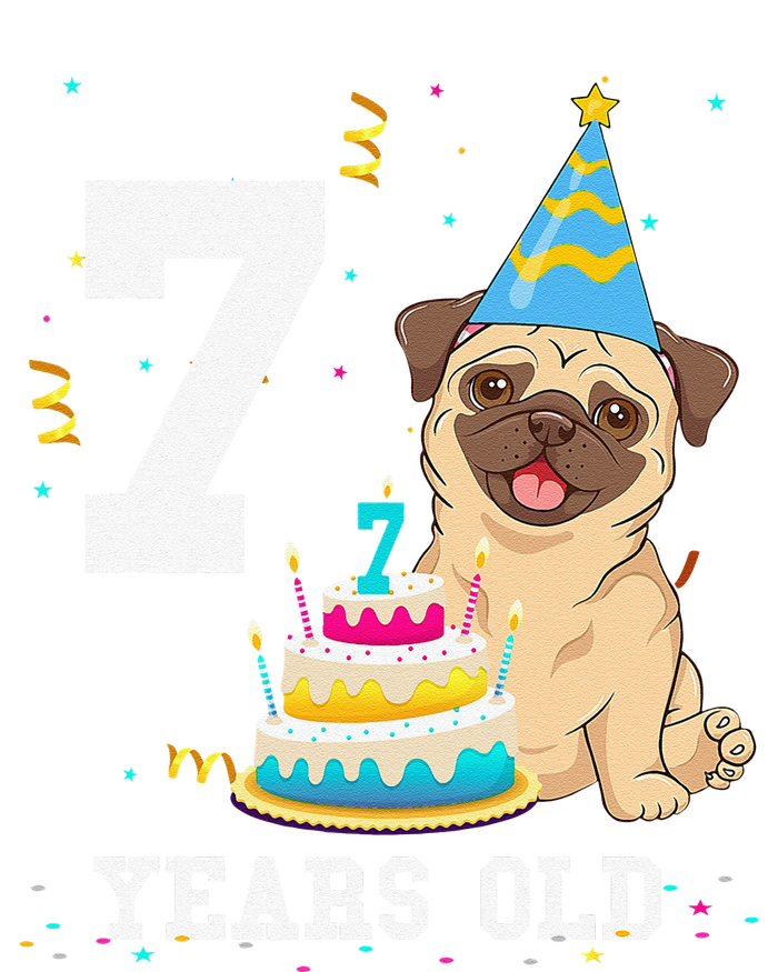 7 Years Old Birthday Pug Dog Lover Party T-Shirt