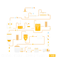 Beer Making Cycle Diagram For Homebrew Water Malt Hops Yeast Great Gift Tie-Dye Long Sleeve Shirt